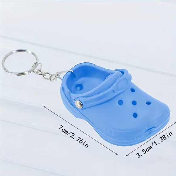 NEW cute clog croc bag charm keychain BLUE - Picture 2 of 3